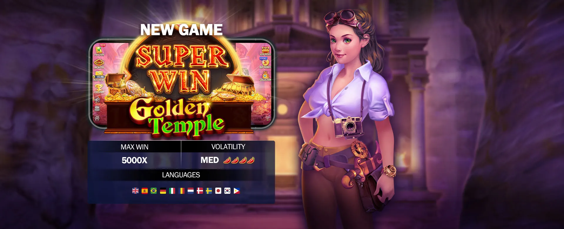 Poppy Playtime character with Jili777Win casino background, inviting players to download and play